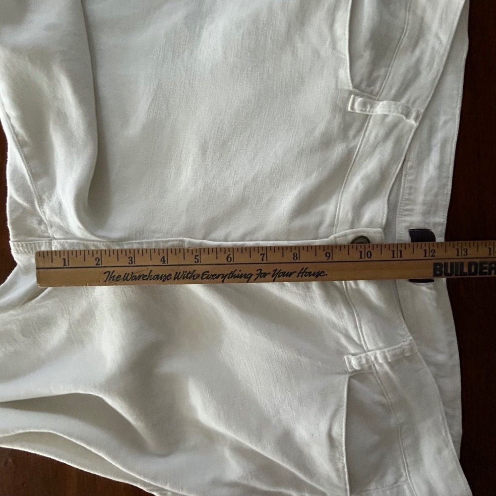 NYDJ White Linen Blend Ankle JEANS PANTS 12 Straight Beach Coastal Summer Casual - Picture 6 of 13